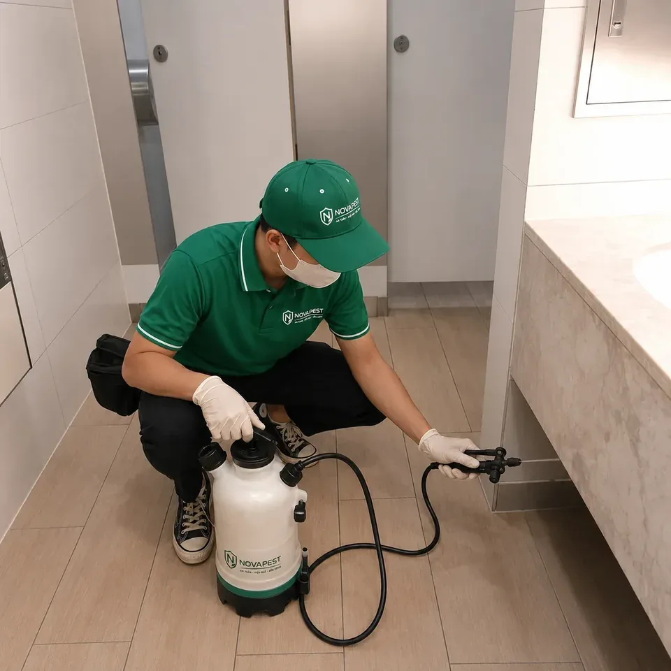Kỹ thuật viên phun tồn lưu tại bề mặt mục tiêu