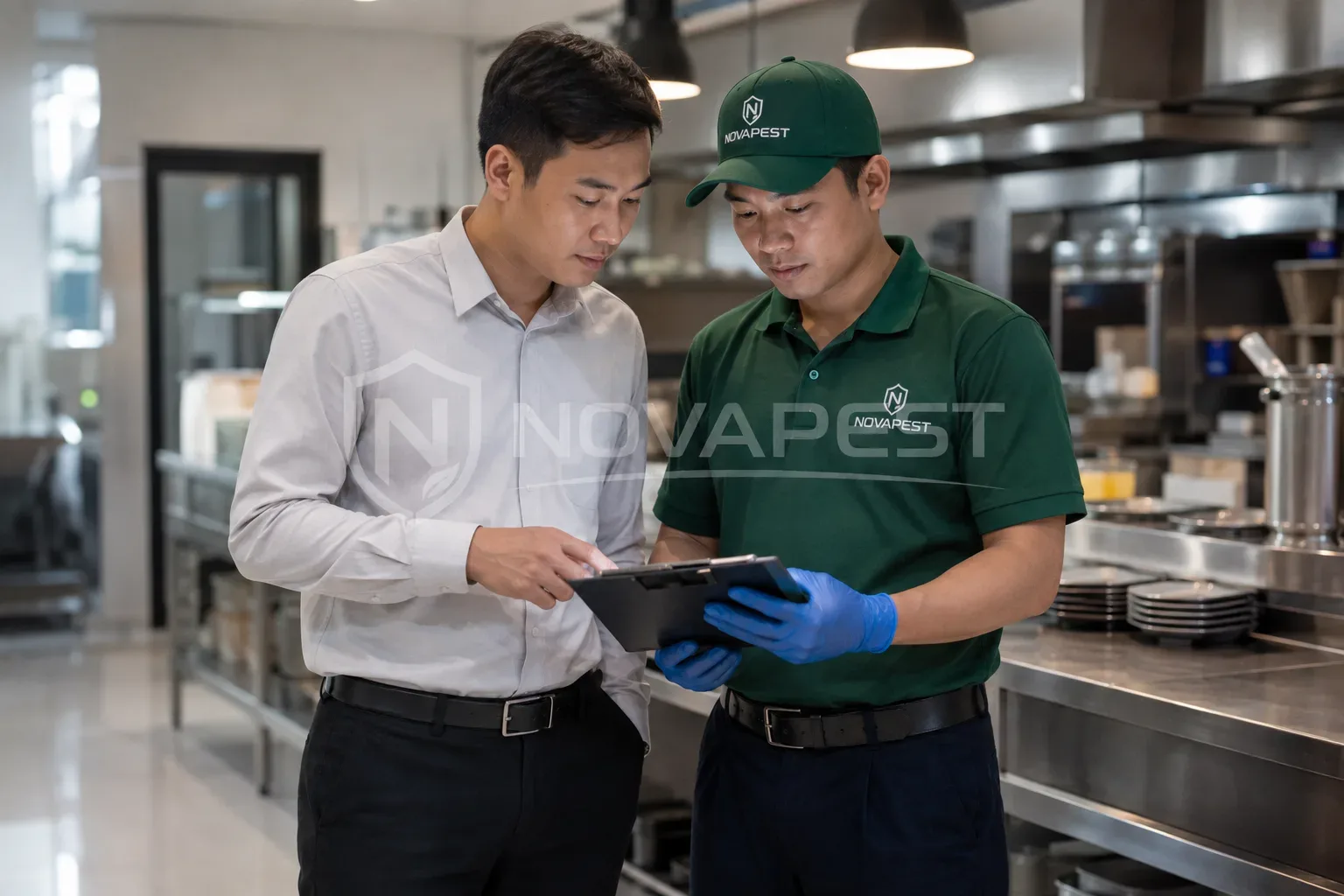 NOVAPEST khảo sát thực tế và đánh giá phạm vi trước khi báo giá dịch vụ diệt gián Đức